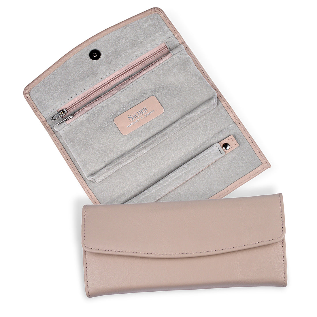 Jewellery roll pastello / rosé (leather)