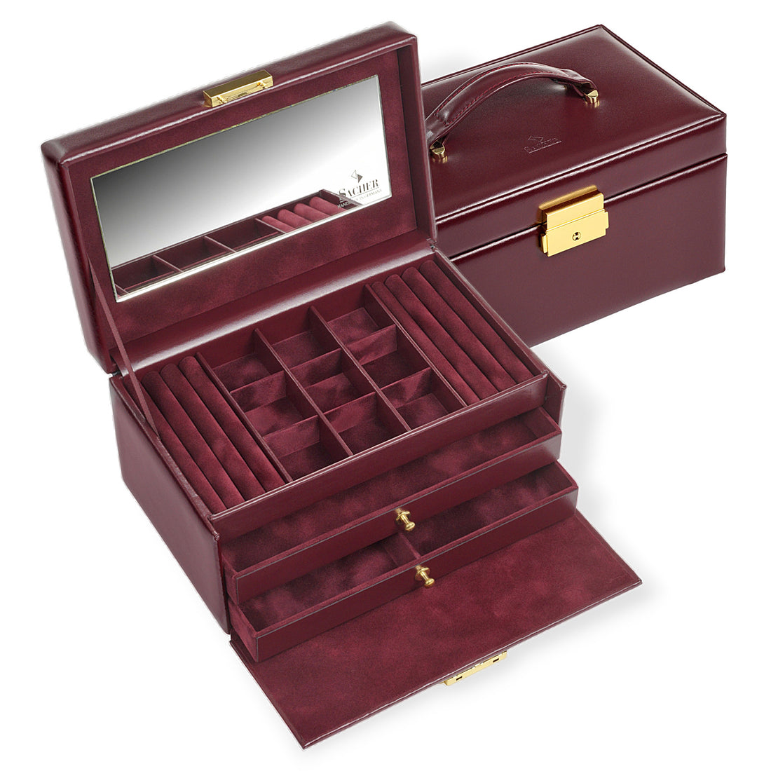 Jewellery box Elly acuro / bordeaux (leather)