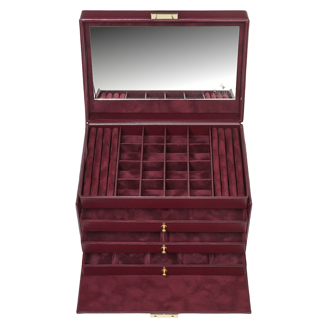 Jewellery box Lena acuro / bordeaux (leather)