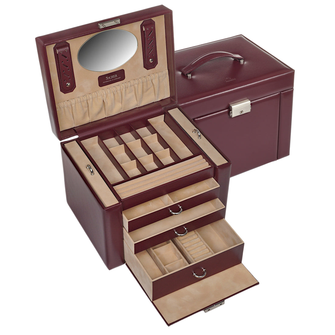 Jewellery box Marta new classic / bordeaux (leather)