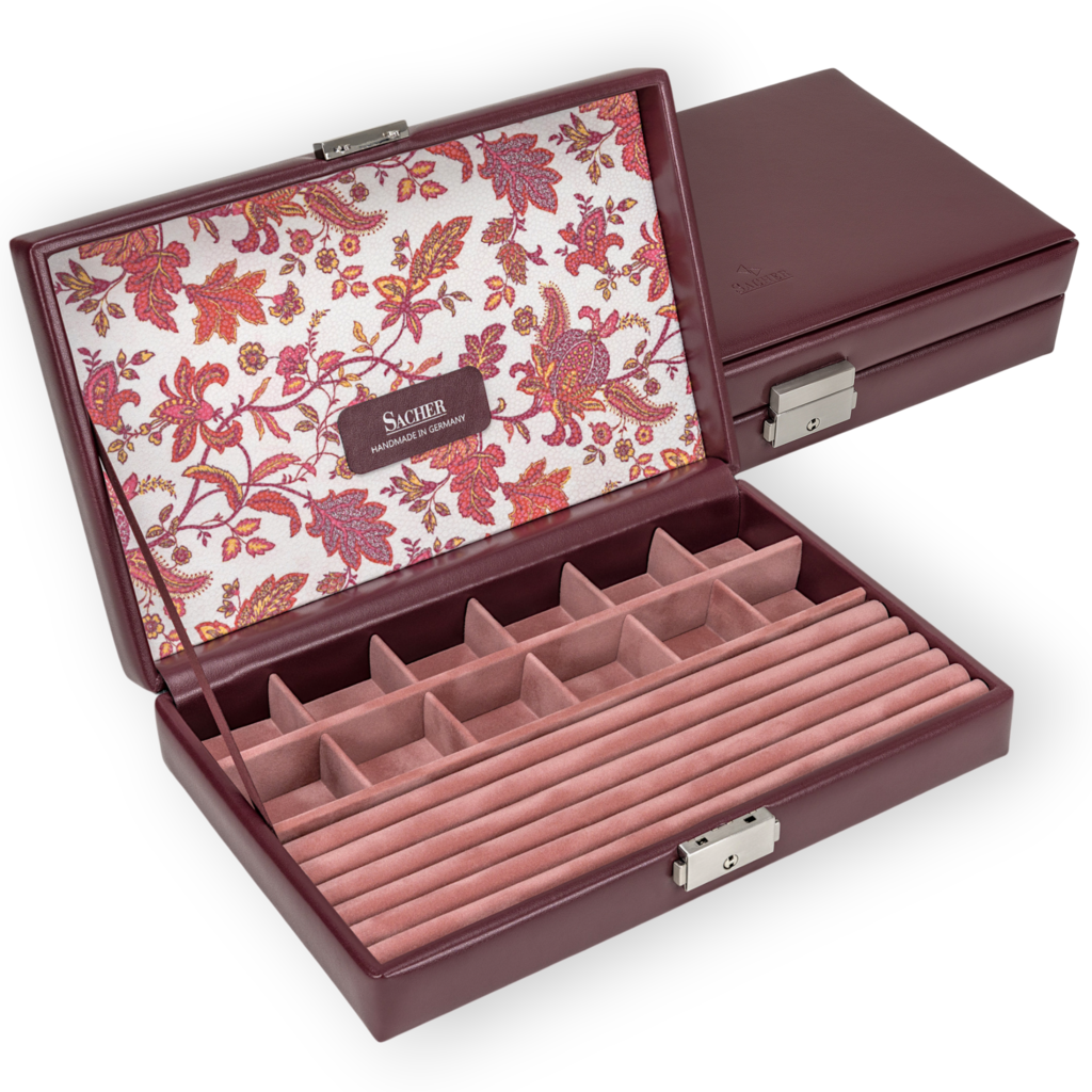 Ring- und Sammleretui florage / bordeaux