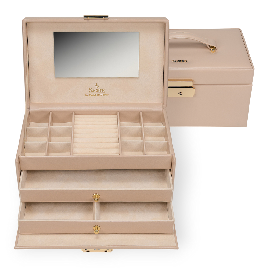 Schmuckkasten Emma pastello / beige (Leder)