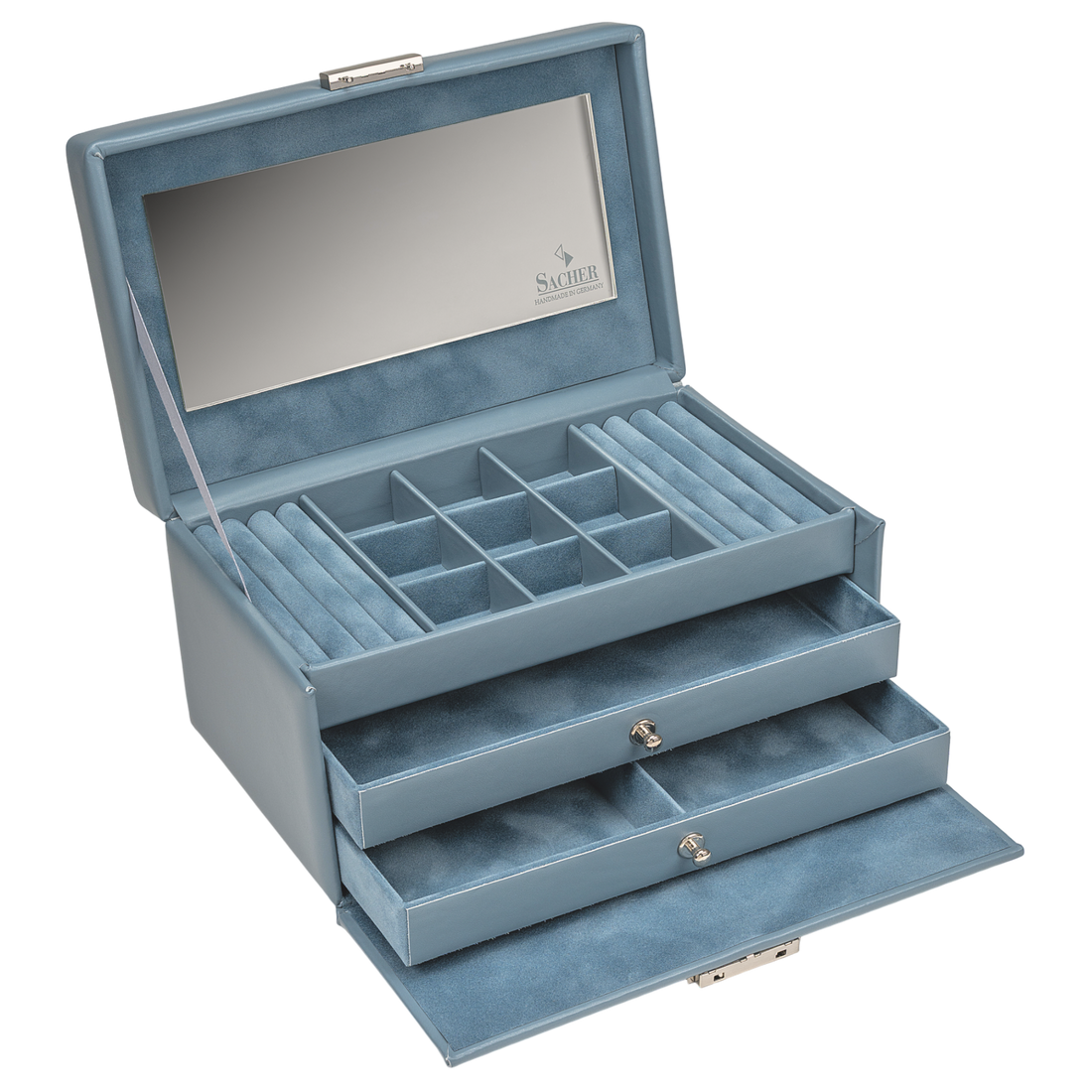 Jewelry box Elly pastelo / light blue (leather)
