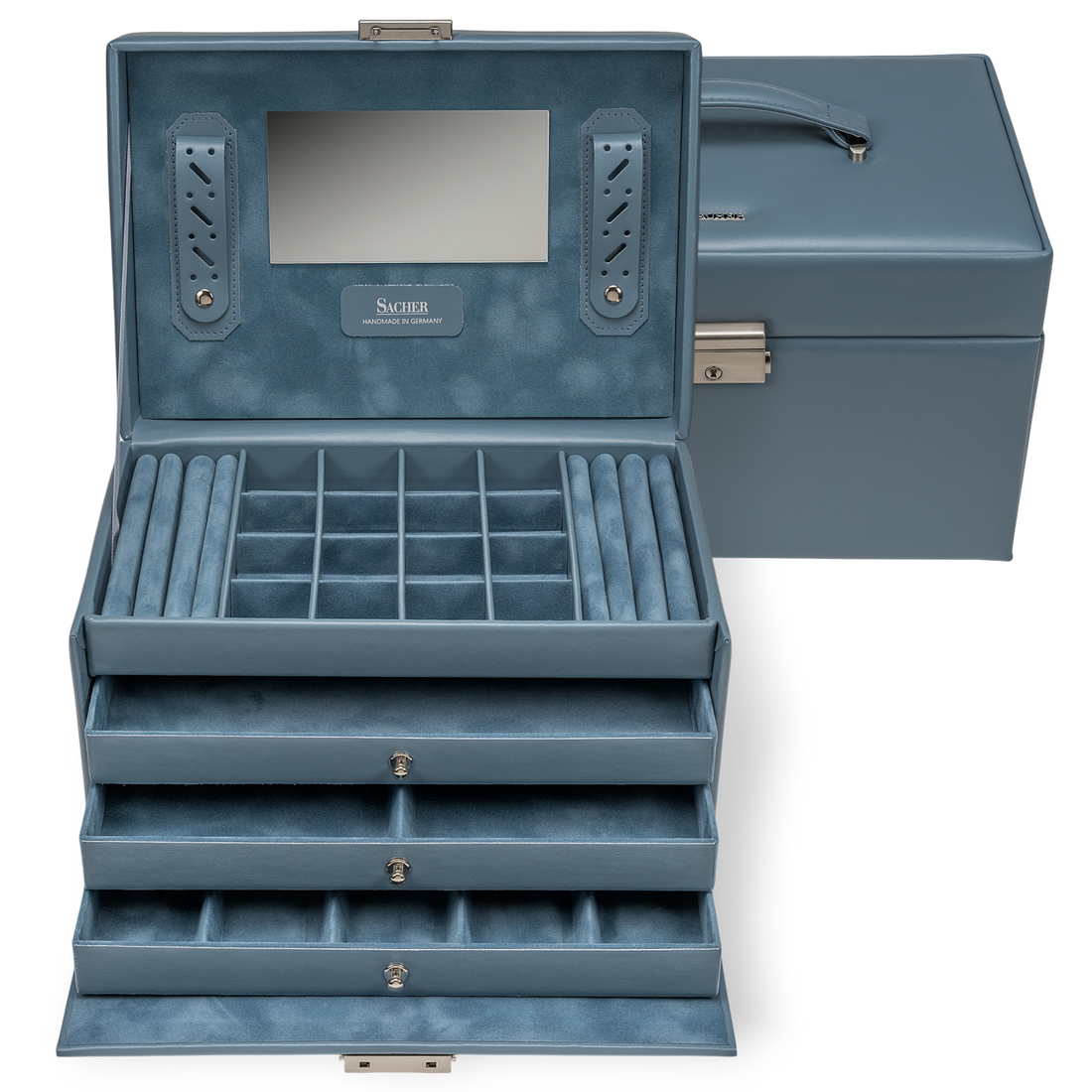 Jewelry box Lena pastelo / light blue (leather)