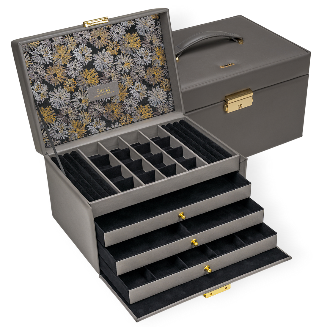 Jewelry box Lena fleur venice / grey (leather)