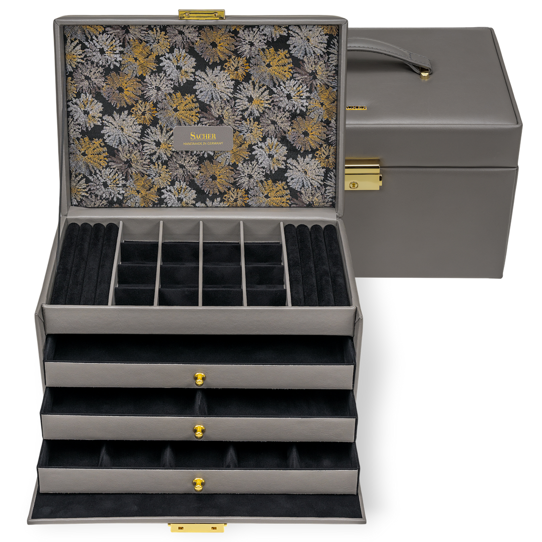 Jewelry box Lena fleur venice / grey (leather)