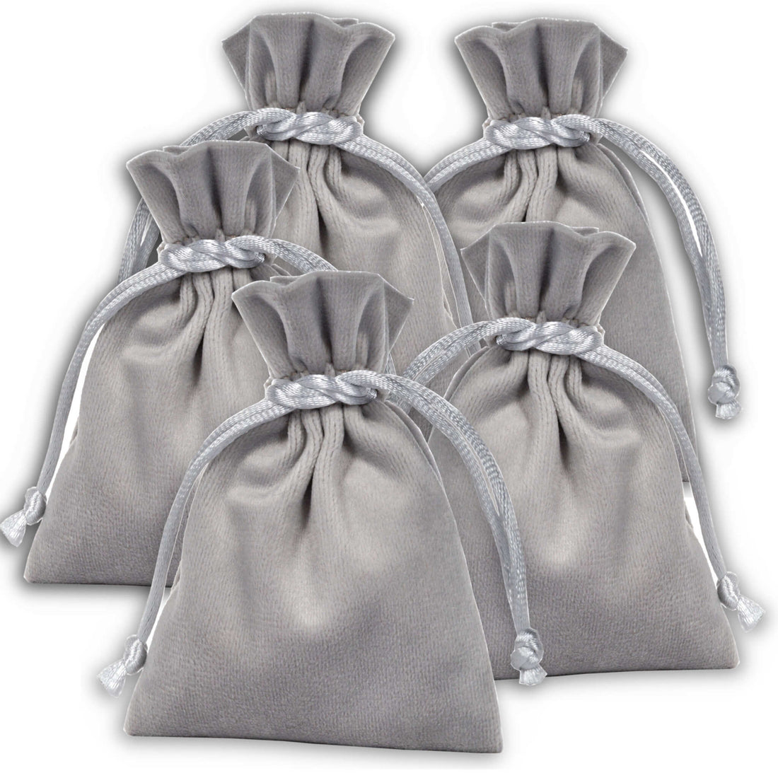 Jewellery pouches, 5 pieces accessoirs / grey