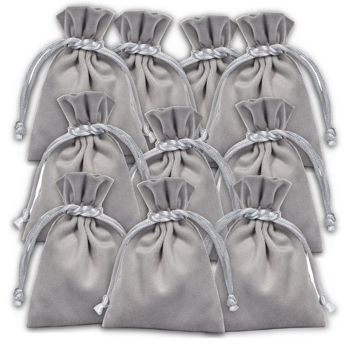 Jewellery pouches, 10 pieces accessoirs / grey
