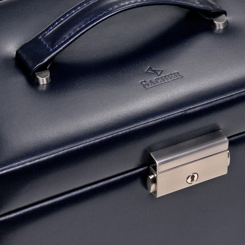 Jewellery box Elly florage / navy (leather)
