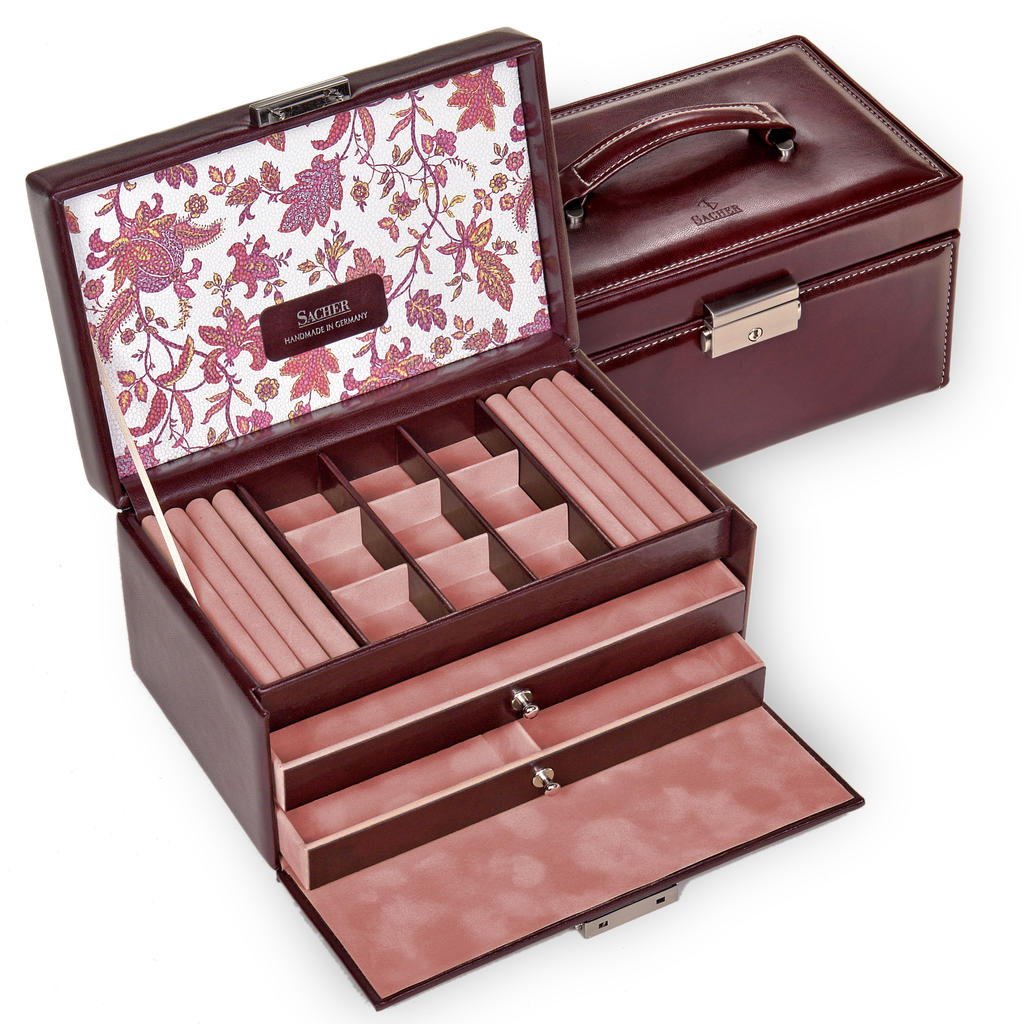 Šperkovnice Elly florage / bordeaux