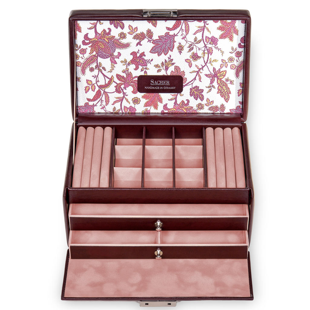 Šperkovnice Elly florage / bordeaux