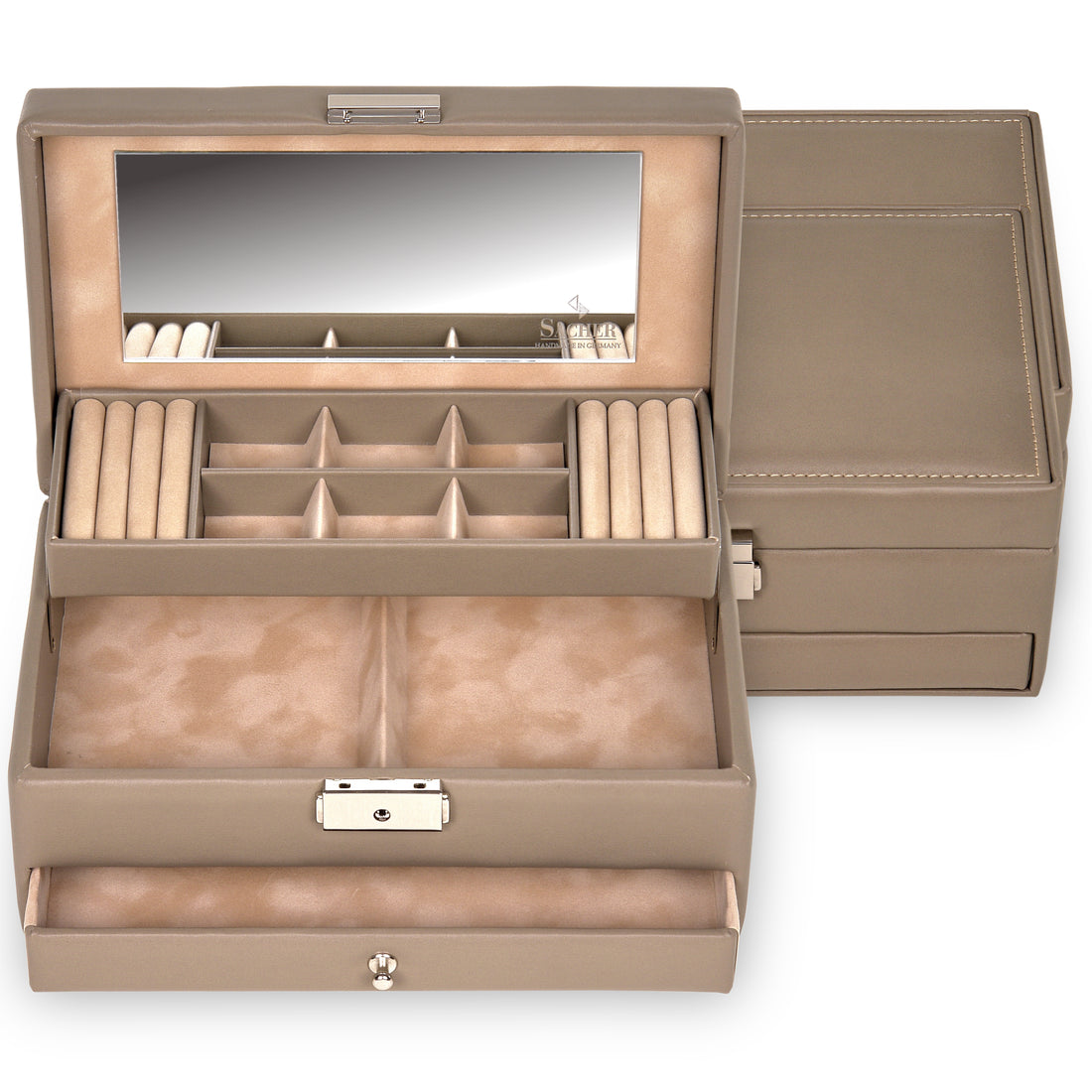 Jewellery box Helen nature / taupe (leather)