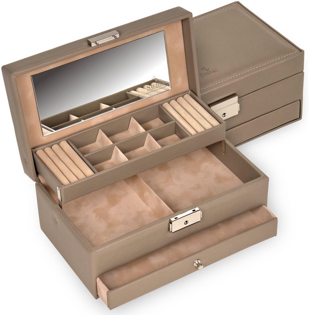 Jewellery box Helen nature / taupe (leather)