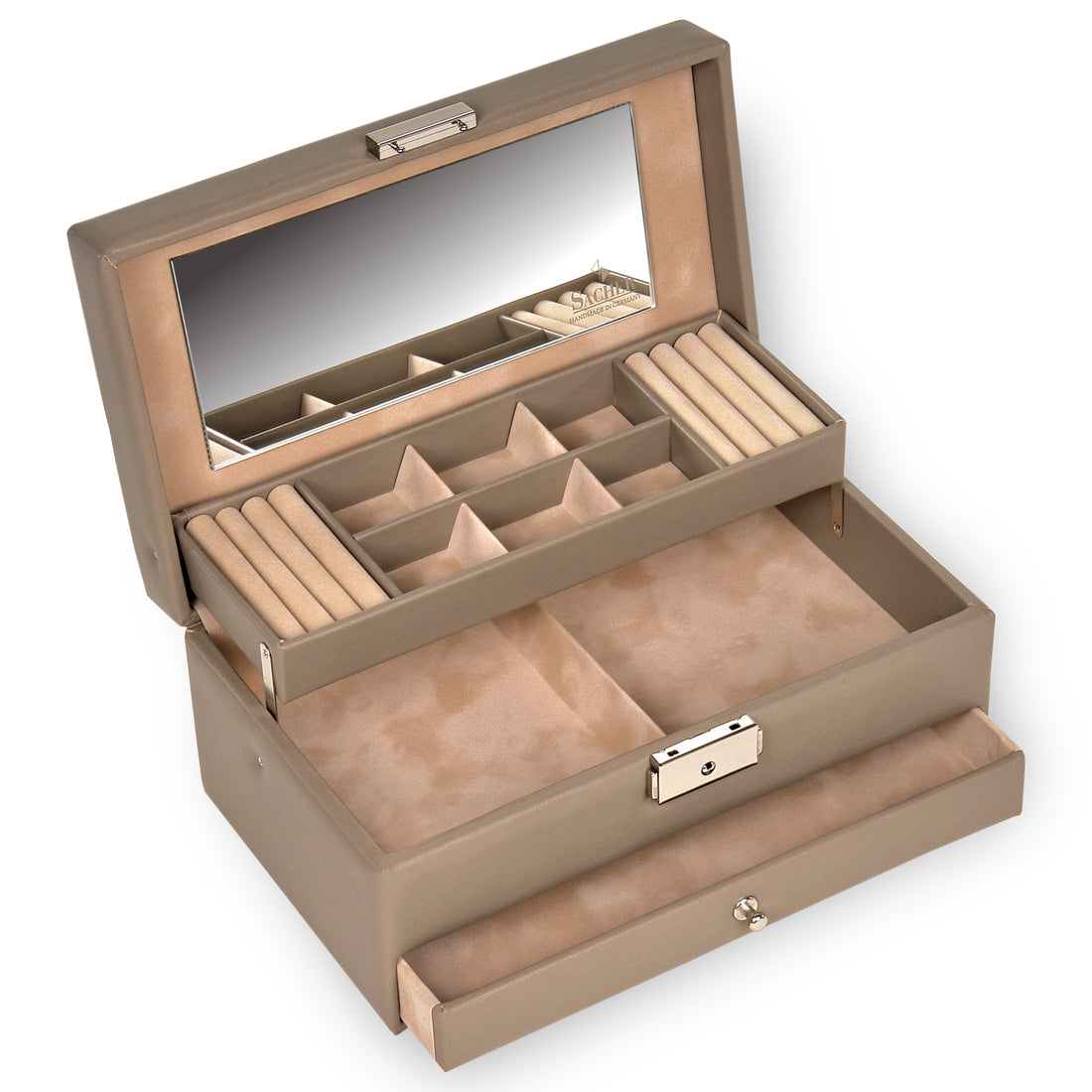 Jewellery box Helen nature / taupe (leather)