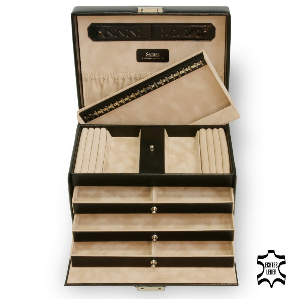 Šperkovnice Julia new classic / černá (kůže)