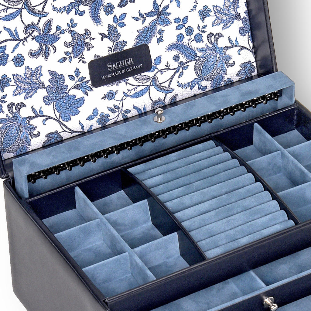 Šperkovnice Jasmin florage / navy (kůže)