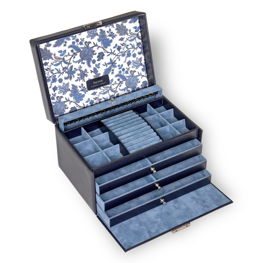 Šperkovnice Jasmin florage / navy (kůže)