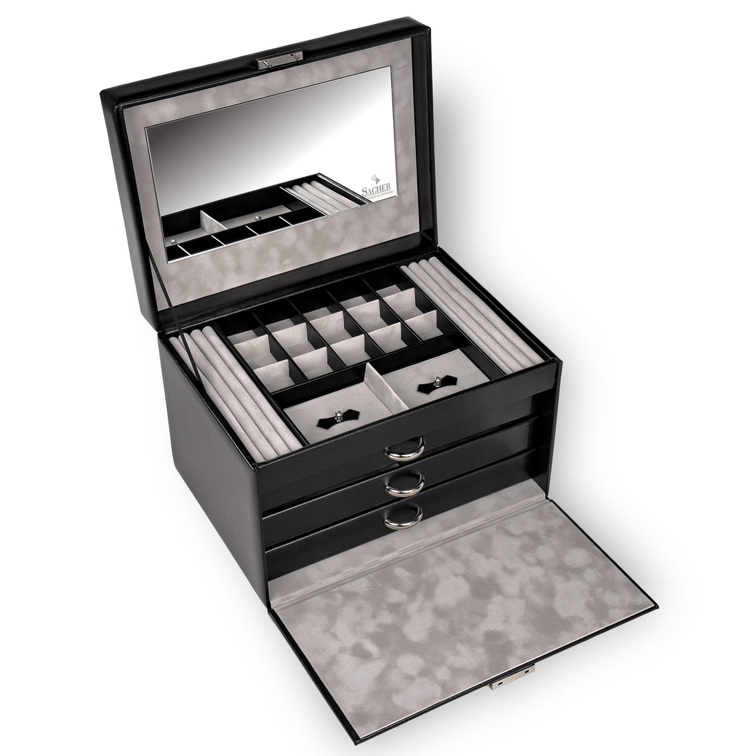 Jewellery case for necklaces Victoria vario / black (leather)