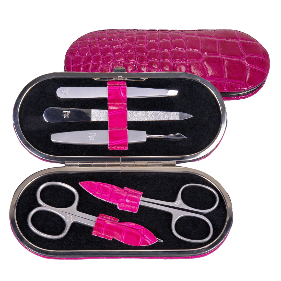 5-piece manicure case Manikürenset / pink (leather)